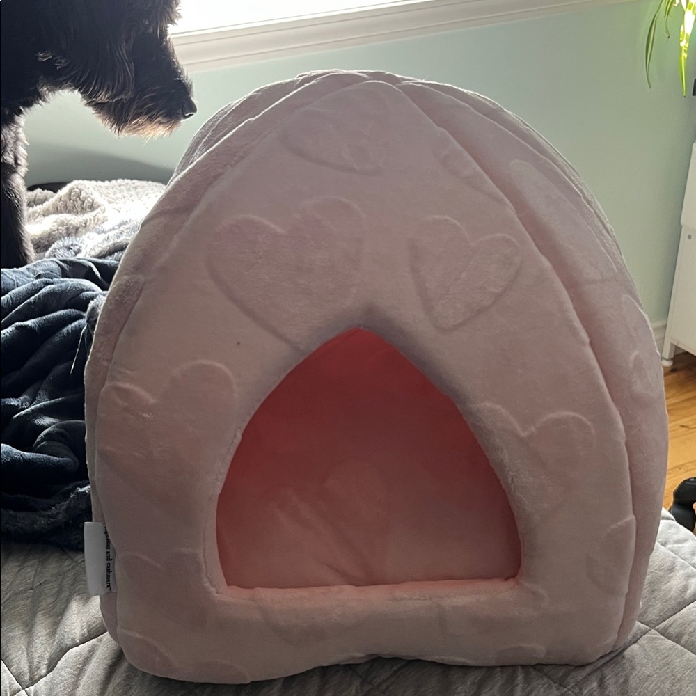 Plush Pink Cat Cave Bed – Cozy Hideaway